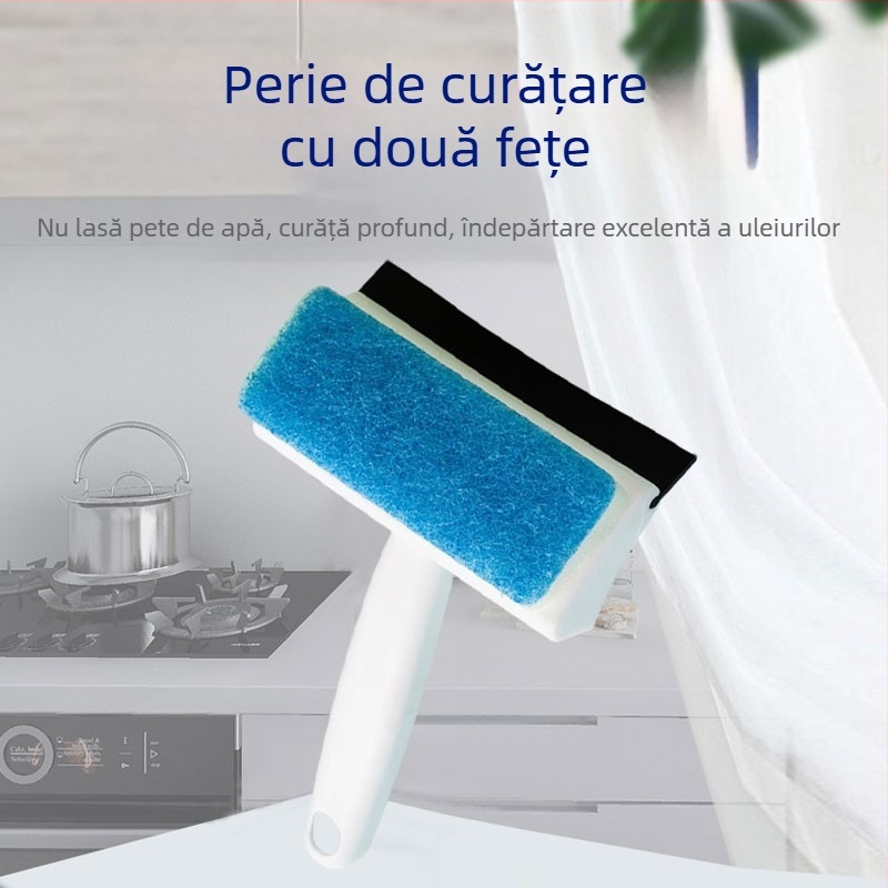 Perie de curățare din tifon, îndepărtarea prafului, perie pentru geamuri, instrument de curățare a geamurilor cu două fețe, perie de curățare a geamurilor detașabilă și lavabilă