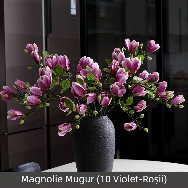 Ornamente florale chinezești pentru sufragerie, flori artificiale, flori artificiale, senzație de decorare a mesei, lumină de lux Magnolia, flori artificiale pentru casă