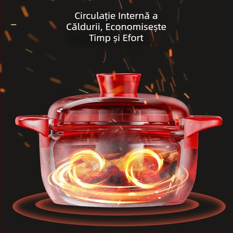 Oală ceramică pentru supă, rezistentă la temperaturi ridicate, cu gaz de uz casnic, cu ardere uscată, care nu crăpă, aragaz cu gaz, oală specială pentru supă, caserolă