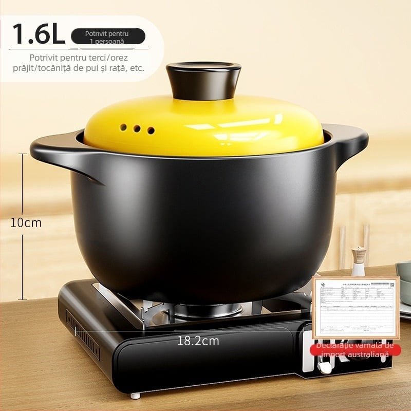 Oală ceramică pentru supă, rezistentă la temperaturi ridicate, cu gaz de uz casnic, cu ardere uscată, care nu crăpă, aragaz cu gaz, oală specială pentru supă, caserolă