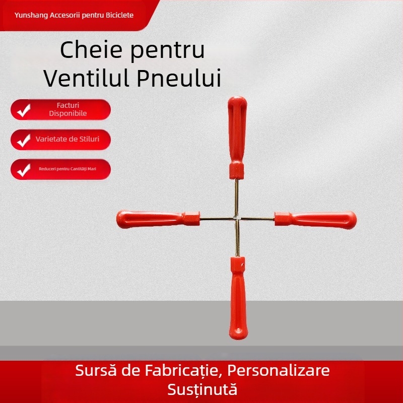 Cheie pentru miezul supapei, extractor de tijă de supapă, ac de supapă cu un singur cap, instrument de demontare cu două capuri, stil american, cu dublă utilizare pentru biciclete