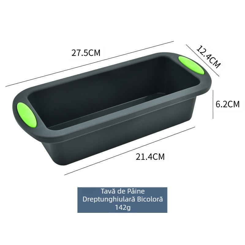 Fabrica de en-gros din silicon, două culori, dreptunghiulară pentru prăjitură cu pâine, mucegai pentru tort de casă, mucegai pentru pâine, instrumente de copt