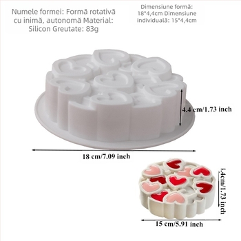 Nouă formă de mousse din silicon cu cusătură rotativă de 6 inch, pentru Ziua Îndrăgostiților, Tanabata, pentru decorarea tortului de nuntă, formă dulce