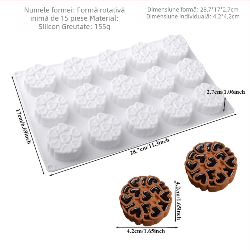 Nouă formă de mousse din silicon cu cusătură rotativă de 6 inch, pentru Ziua Îndrăgostiților, Tanabata, pentru decorarea tortului de nuntă, formă dulce