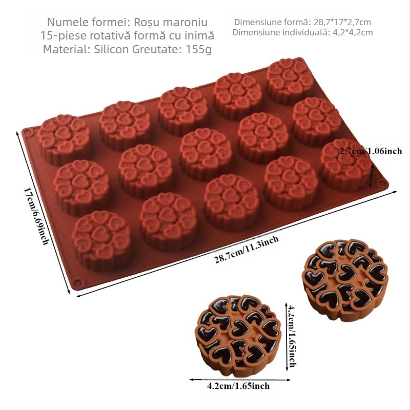 Nouă formă de mousse din silicon cu cusătură rotativă de 6 inch, pentru Ziua Îndrăgostiților, Tanabata, pentru decorarea tortului de nuntă, formă dulce