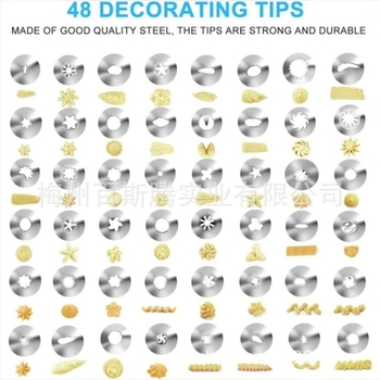 Amazon transfrontalier în stoc 100 de piese de ustensile de copt pentru prăjituri, potrivite pentru duze combinate de gătit, furnizate direct din fabrică