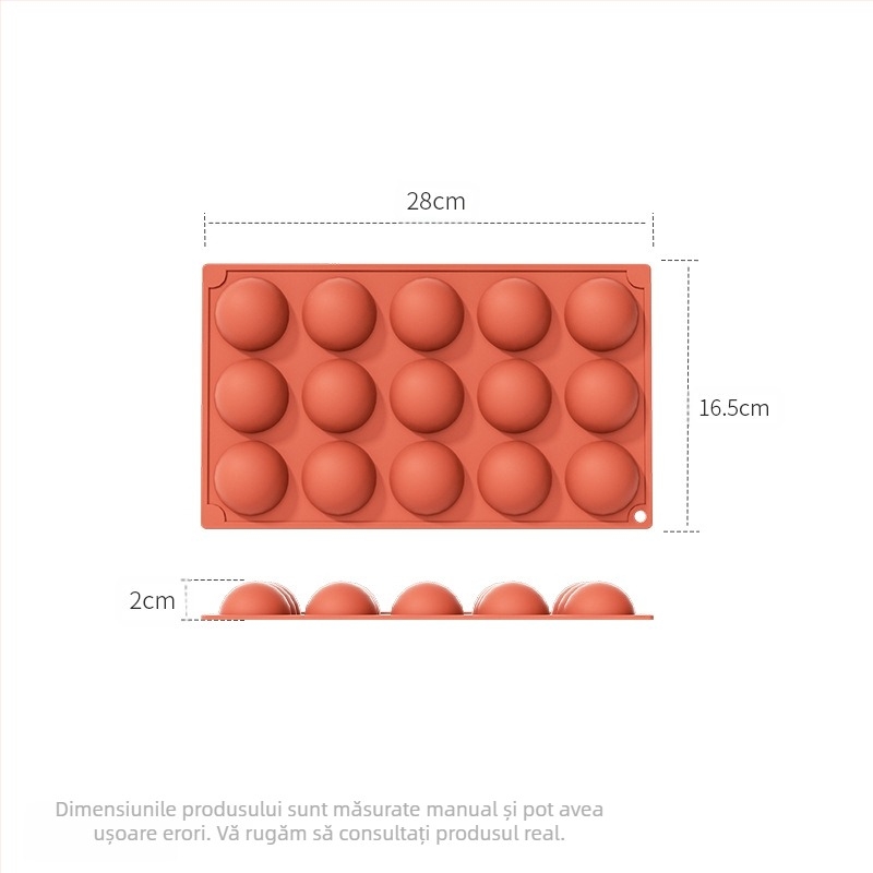 Producător transfrontalier en-gros cu 6 mucegaiuri semicirculare de ciocolată conectate, mucegai de tort din silicon, budincă, bricolaj, mucegai de săpun manual