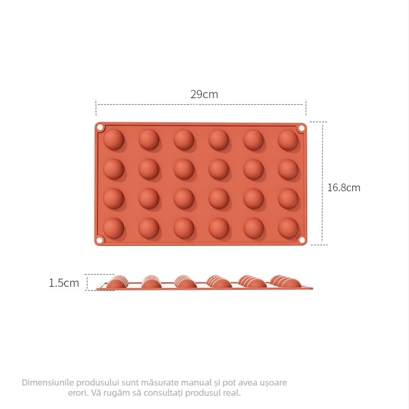 Producător transfrontalier en-gros cu 6 mucegaiuri semicirculare de ciocolată conectate, mucegai de tort din silicon, budincă, bricolaj, mucegai de săpun manual