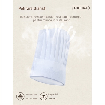 Pălărie de bucătar nețesută de unică folosință, pălărie de top pentru bărbați, bucătar îngroșat, pălărie de lucru pentru cofetărie, copt, pălărie de bucătar occidentală