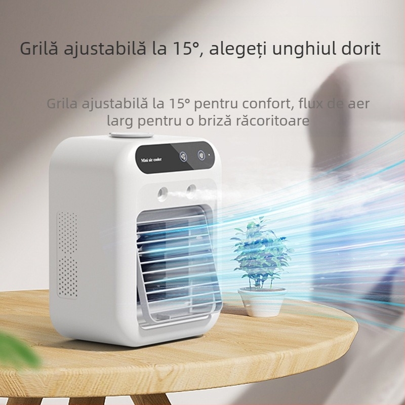 Ventilator mini de aer condiționat cu pulverizator USB transfrontalier, ventilator de răcire silențios pentru birou, dormitor, artefact de refrigerare de vară