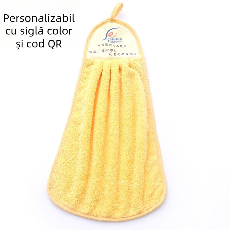 [Mostră de preparat pentru 1 zi] plus prosop de bucătărie din fleece coral, agățat, imprimare personalizată, cod bidimensional, răspândit gros
