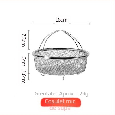 Grătar special pentru carne înăbușită, grătar impermeabil, aragaz pentru tăiței, grătar pentru abur din oțel inoxidabil, compartiment pentru abur, oală antipastă, găleată pentru supă, plasă