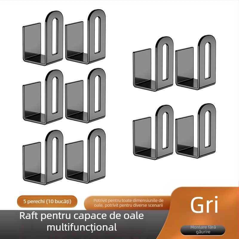 Suport pentru capacul oalei fără perforații, suport de depozitare pentru bucătărie, tocător montat pe perete, tocător multifuncțional, suport pentru artefacte de depozitare pe perete