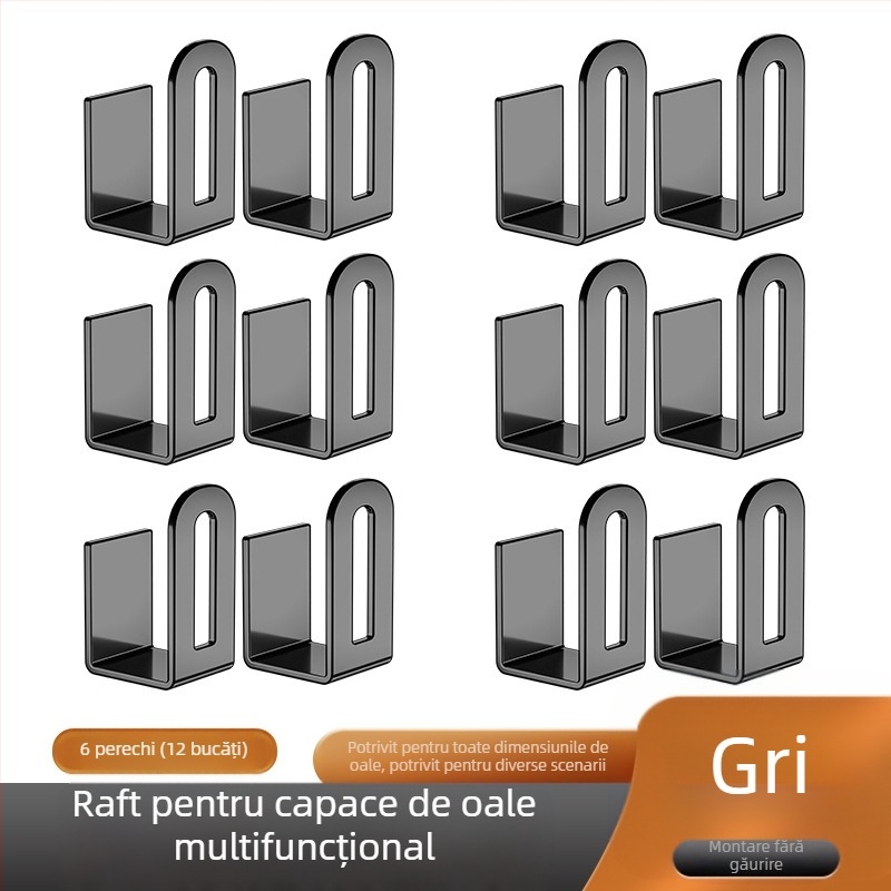 Suport pentru capacul oalei fără perforații, suport de depozitare pentru bucătărie, tocător montat pe perete, tocător multifuncțional, suport pentru artefacte de depozitare pe perete