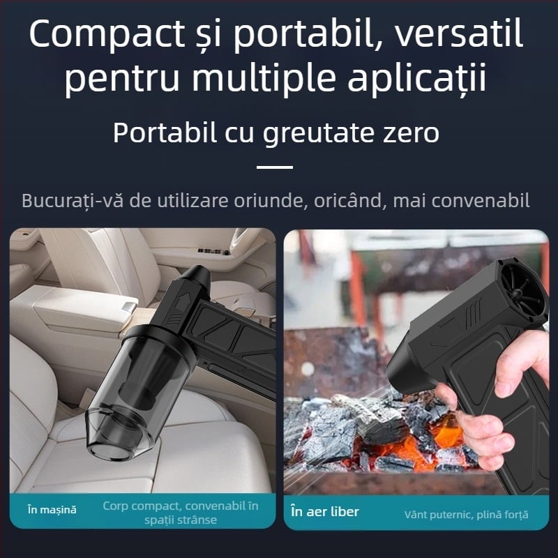 Ventilator violent transfrontalier cu suflare și aspirare integrate cu motor cu turbină de 60 de milioane, încărcare fără perii, aspirator portabil de mare viteză cu vânt puternic