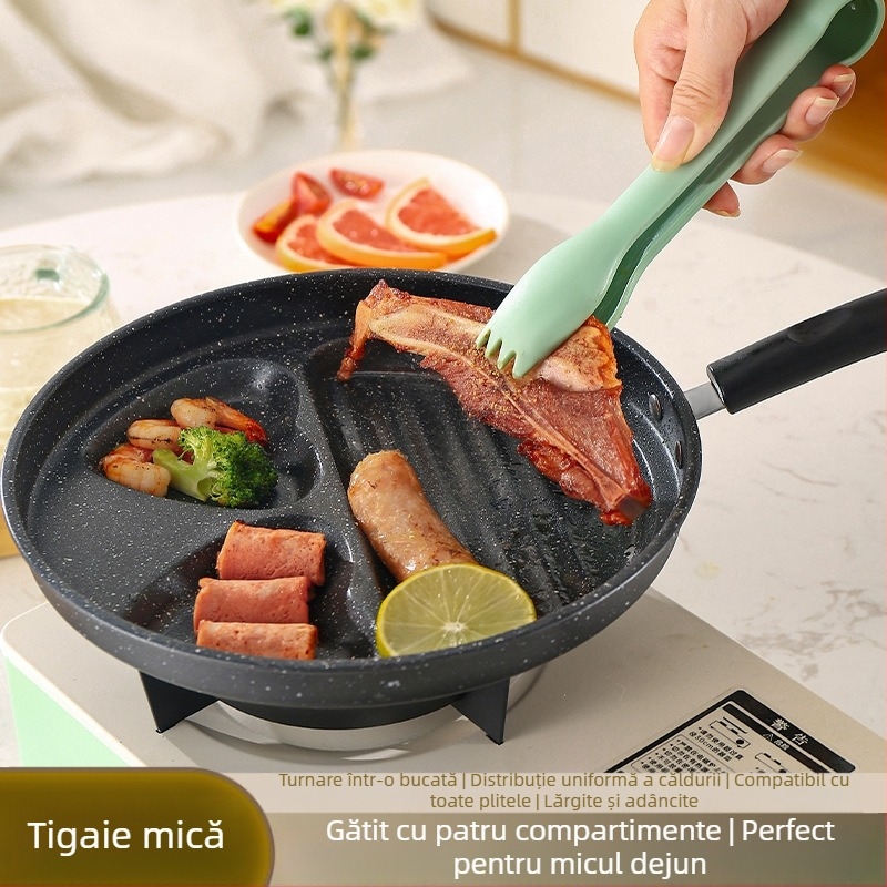 Explozii transfrontaliere, tigaie antiaderentă cu patru găuri îngroșată, omletă de dragoste, aragaz, tigaie universală pentru omletă cu ouă și hamburger, în stoc en-gros