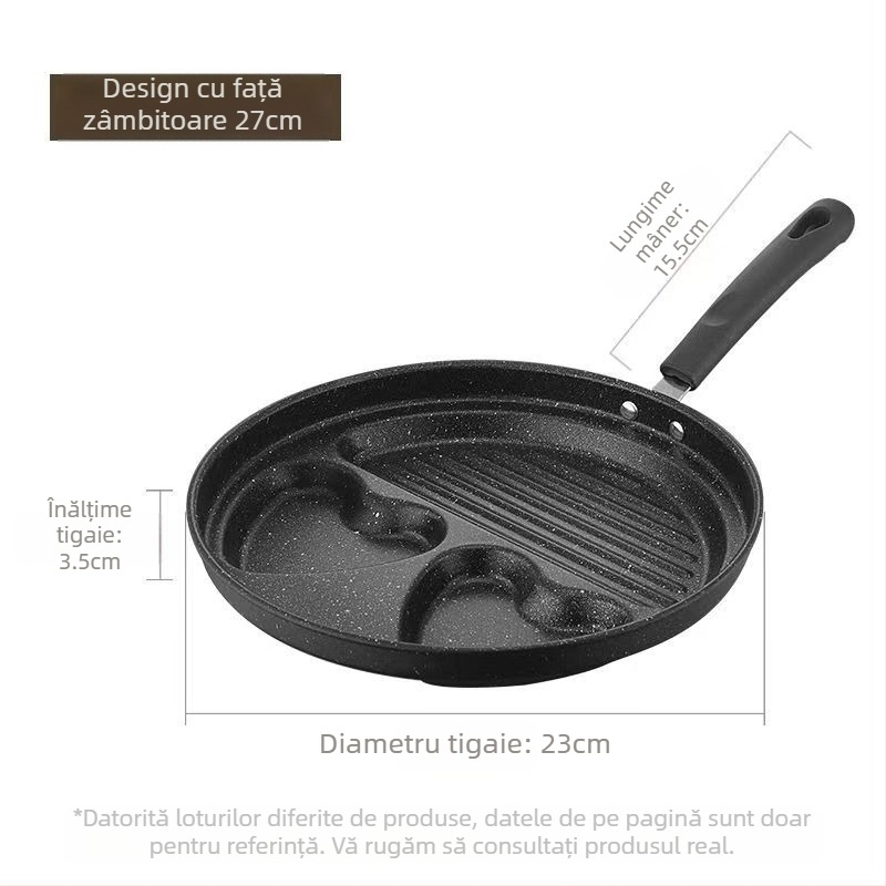 Explozii transfrontaliere, tigaie antiaderentă cu patru găuri îngroșată, omletă de dragoste, aragaz, tigaie universală pentru omletă cu ouă și hamburger, în stoc en-gros