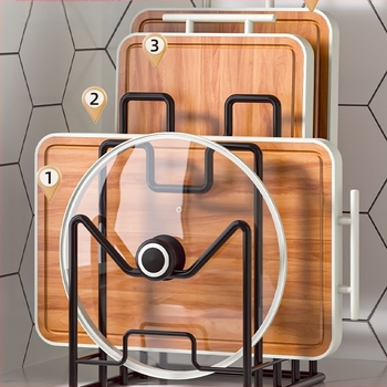 Bucătărie tocator rack de depozitare blat multifuncțional oală capac rack de depozitare rack tăietor rack de depozitare acasă desktop tocator rack