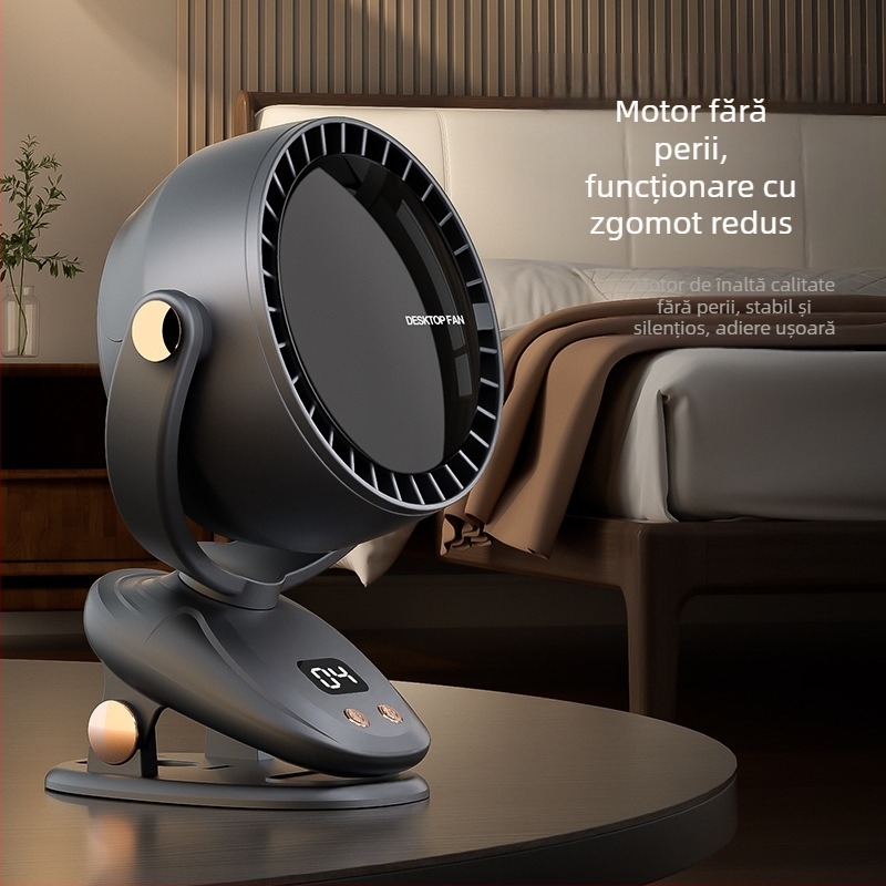 Ventilator wireless cu clips USB multifuncțional transfrontalier, cu cap scuturat, en-gros, pentru camping în aer liber, cu încărcare pe desktop