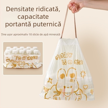 Desene animate drăguț de înaltă culoare imprimate iepure cu șnur tip automat Catch-up uz casnic bucătărie portabil îngroșat sac de gunoi