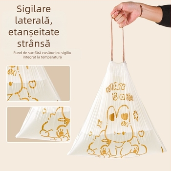 Desene animate drăguț de înaltă culoare imprimate iepure cu șnur tip automat Catch-up uz casnic bucătărie portabil îngroșat sac de gunoi