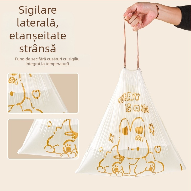 Desene animate drăguț de înaltă culoare imprimate iepure cu șnur tip automat Catch-up uz casnic bucătărie portabil îngroșat sac de gunoi