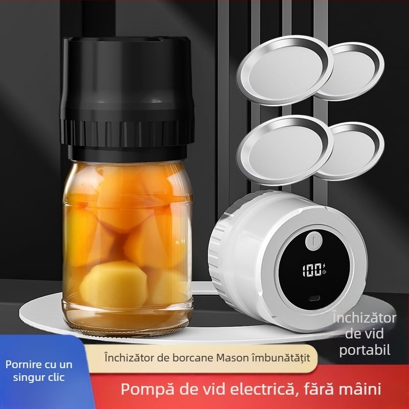 Mașină electrică de vidat cutii Mason pentru produse noi transfrontaliere, mașină automată de sigilare a conservelor Mason pentru păstrarea prospețimii alimentelor de uz casnic mic