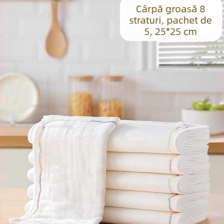 Lavetă de spălat vase uleioasă curcubeu, fire de bumbac multistrat, bumbac îngroșat, absorbant, lavetă de spălat vase, fără ulei, lavetă de spălat vase, lavetă de bucătărie