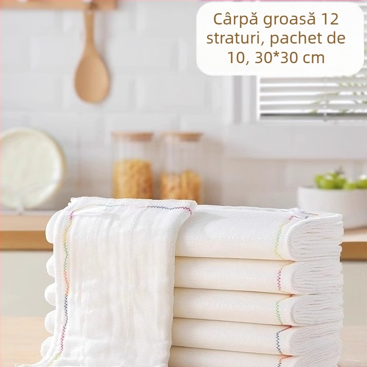 Lavetă de spălat vase uleioasă curcubeu, fire de bumbac multistrat, bumbac îngroșat, absorbant, lavetă de spălat vase, fără ulei, lavetă de spălat vase, lavetă de bucătărie