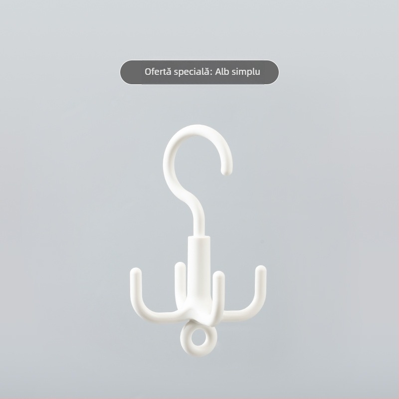 Cârlig rotativ cu patru gheare, geantă agățată, centură de pălărie, depozitare, dulap, umeraș multifuncțional, fără perforații