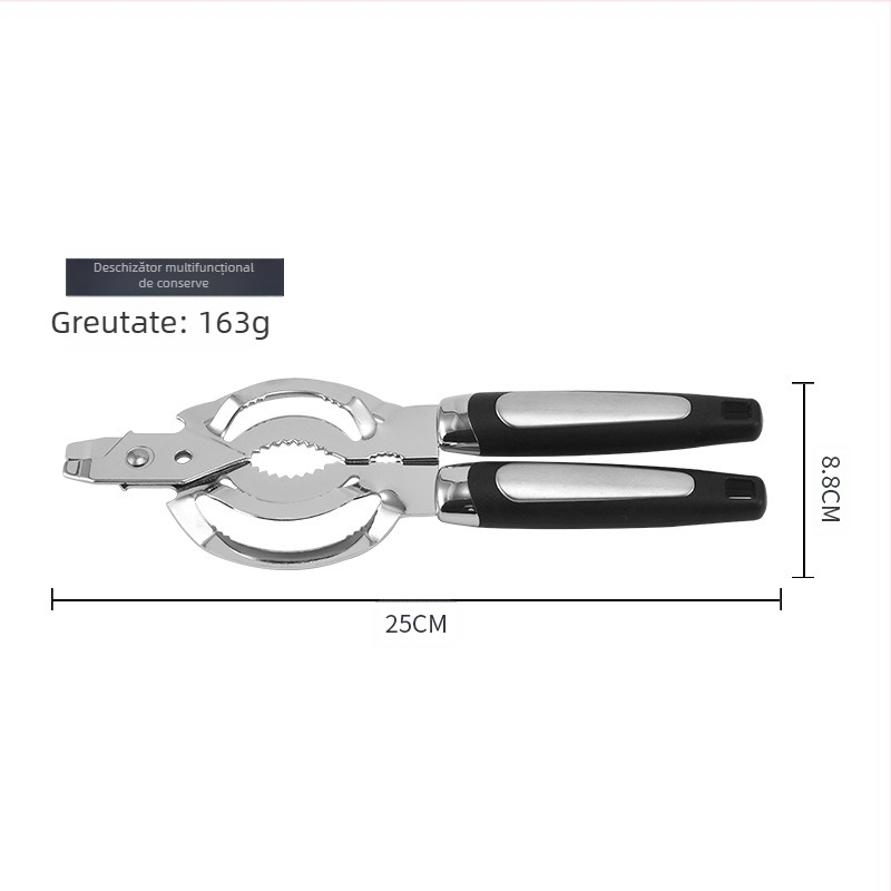 Deschizător de sticle multifuncțional din oțel inoxidabil, en-gros, deschizător de conserve, artefact antiderapant, capac de sticlă cu răsucire
