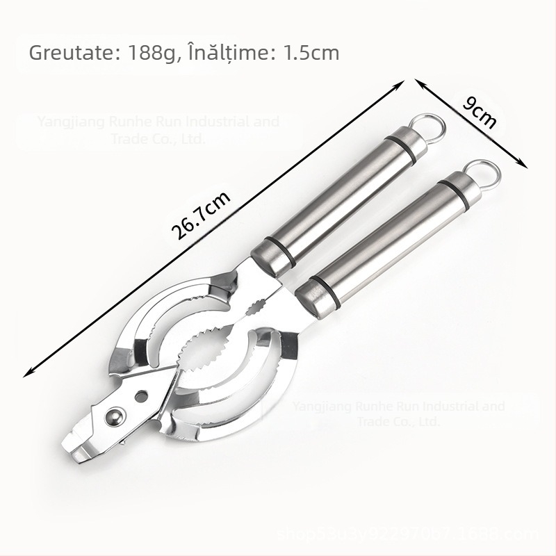 Deschizător de sticle multifuncțional din oțel inoxidabil, en-gros, deschizător de conserve, artefact antiderapant, capac de sticlă cu răsucire