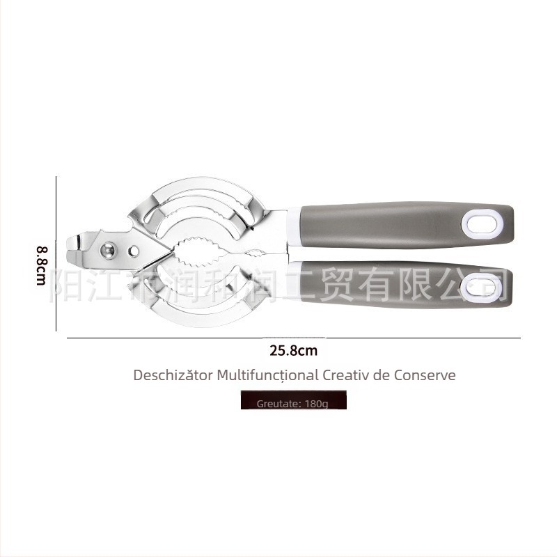 Deschizător de sticle multifuncțional din oțel inoxidabil, en-gros, deschizător de conserve, artefact antiderapant, capac de sticlă cu răsucire