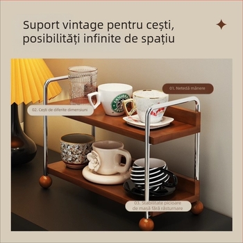 Suport pentru pahare, suport pentru depozitarea paharelor de apă, suport pentru desktop, lumină, lux antic, multistrat, cană de cafea, bară de apă, suport pentru depozitare