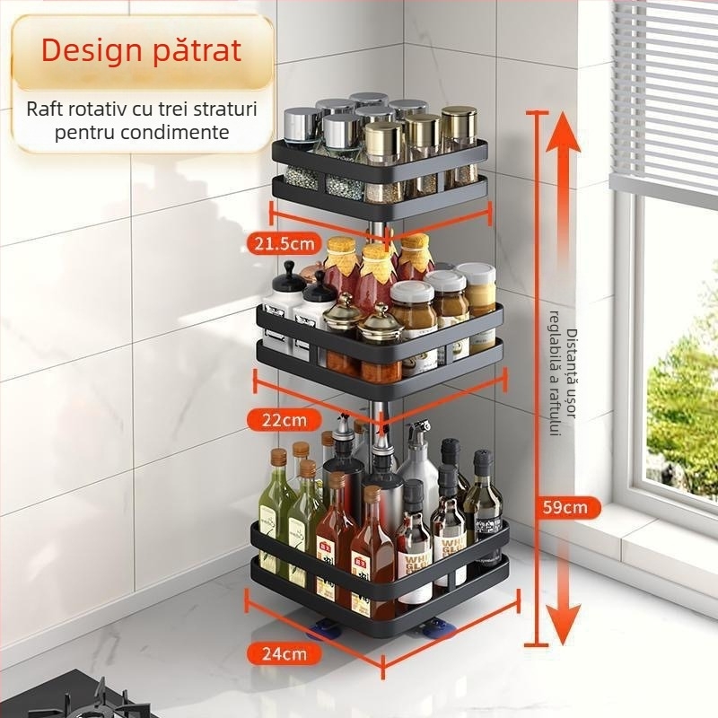 Raft de depozitare gustări, raft de depozitare pentru gustări, dulap de depozitare, cărucior, cutie de depozitare rotativă, multistrat, living room, fructe