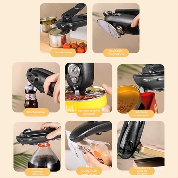 Deschizător de conserve opt într-unul, deschidere transfrontalieră, capac de bere pentru apă minerală, rechizite de bucătărie, agitare manuală, deschizător de sticle multifuncțional