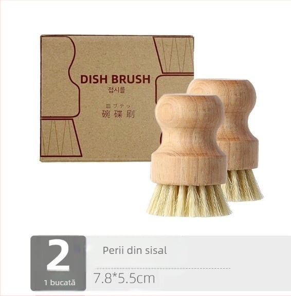 Perie de spălat vase transfrontalieră, artefact, ustensile de bucătărie de uz casnic, perie de oală, mâner scurt, sisal natural, curățare de nucă de cocos