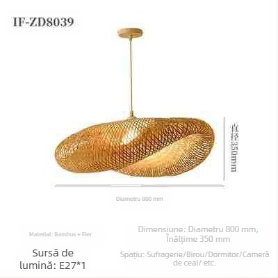 Candelabru din bambus în stil chinezesc, stil Wabi-Sabi, scară pentru pensiuni, salon de ceai, restaurant japonez, restaurant cu oală fierbinte, lămpi combinate Zen