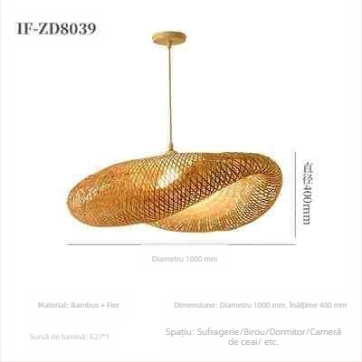 Candelabru din bambus în stil chinezesc, stil Wabi-Sabi, scară pentru pensiuni, salon de ceai, restaurant japonez, restaurant cu oală fierbinte, lămpi combinate Zen