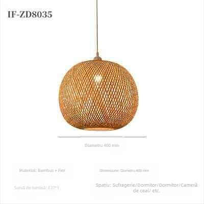 Candelabru din bambus în stil chinezesc, stil Wabi-Sabi, scară pentru pensiuni, salon de ceai, restaurant japonez, restaurant cu oală fierbinte, lămpi combinate Zen