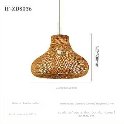 Candelabru din bambus în stil chinezesc, stil Wabi-Sabi, scară pentru pensiuni, salon de ceai, restaurant japonez, restaurant cu oală fierbinte, lămpi combinate Zen