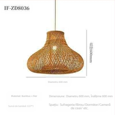 Candelabru din bambus în stil chinezesc, stil Wabi-Sabi, scară pentru pensiuni, salon de ceai, restaurant japonez, restaurant cu oală fierbinte, lămpi combinate Zen