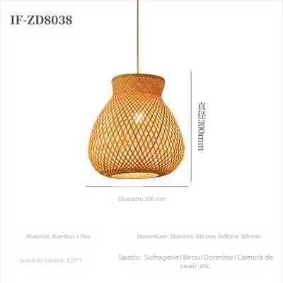 Candelabru din bambus în stil chinezesc, stil Wabi-Sabi, scară pentru pensiuni, salon de ceai, restaurant japonez, restaurant cu oală fierbinte, lămpi combinate Zen