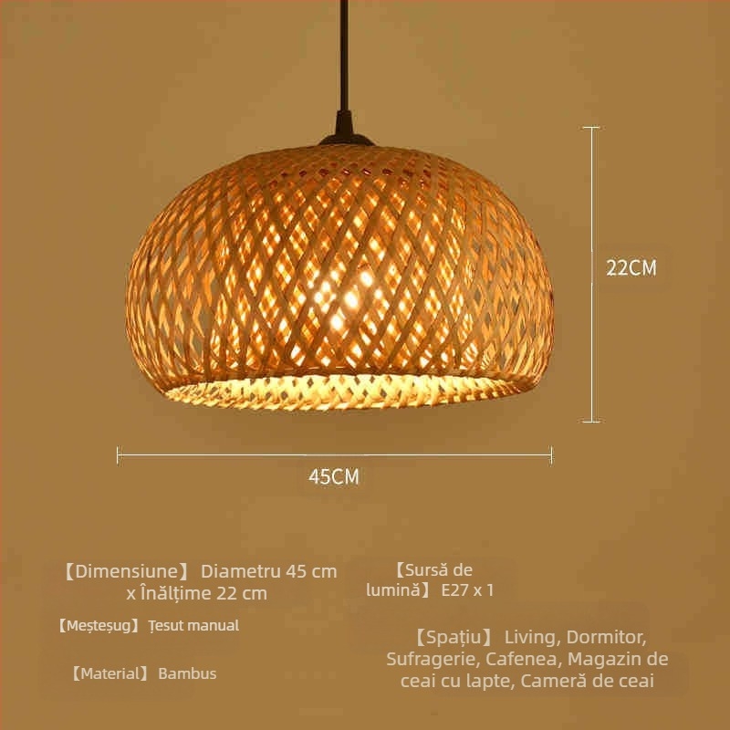 Candelabru din bambus în stil chinezesc, stil Wabi-Sabi, scară pentru pensiuni, salon de ceai, restaurant japonez, restaurant cu oală fierbinte, lămpi combinate Zen