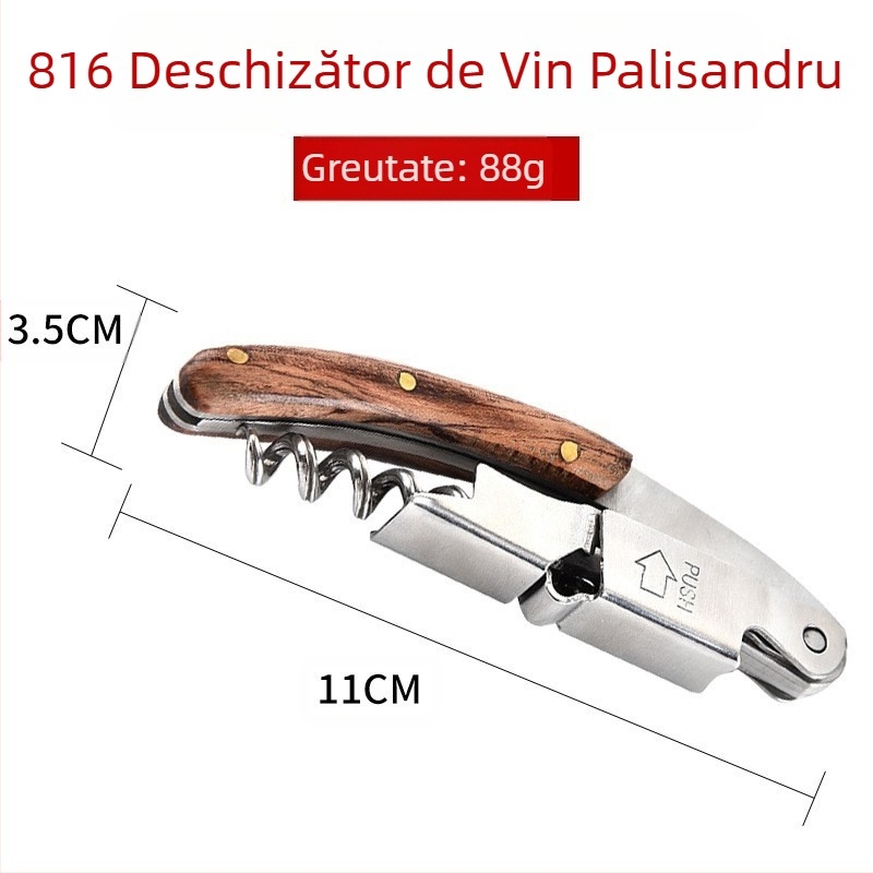 Deschizător de sticle multifuncțional pentru producător, bere, vin, oțel inoxidabil, deschizător de sticle de vin roșu, cuțit de vin, en-gros