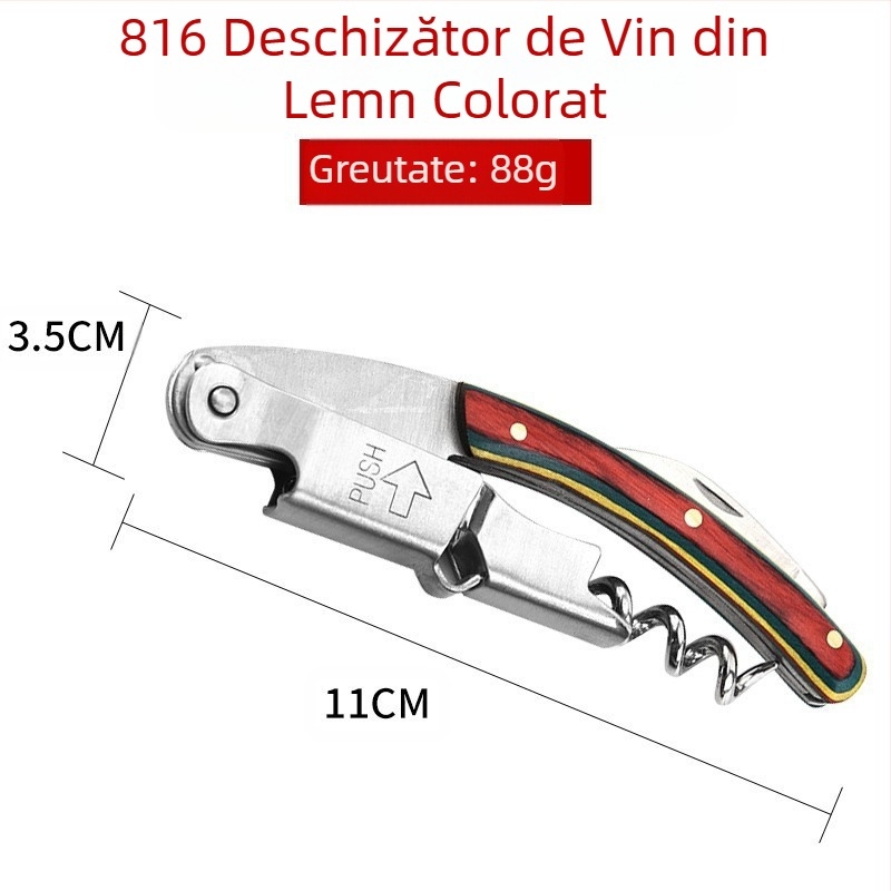 Deschizător de sticle multifuncțional pentru producător, bere, vin, oțel inoxidabil, deschizător de sticle de vin roșu, cuțit de vin, en-gros