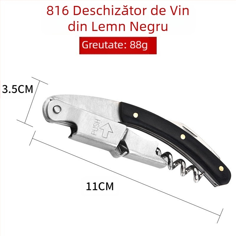 Deschizător de sticle multifuncțional pentru producător, bere, vin, oțel inoxidabil, deschizător de sticle de vin roșu, cuțit de vin, en-gros