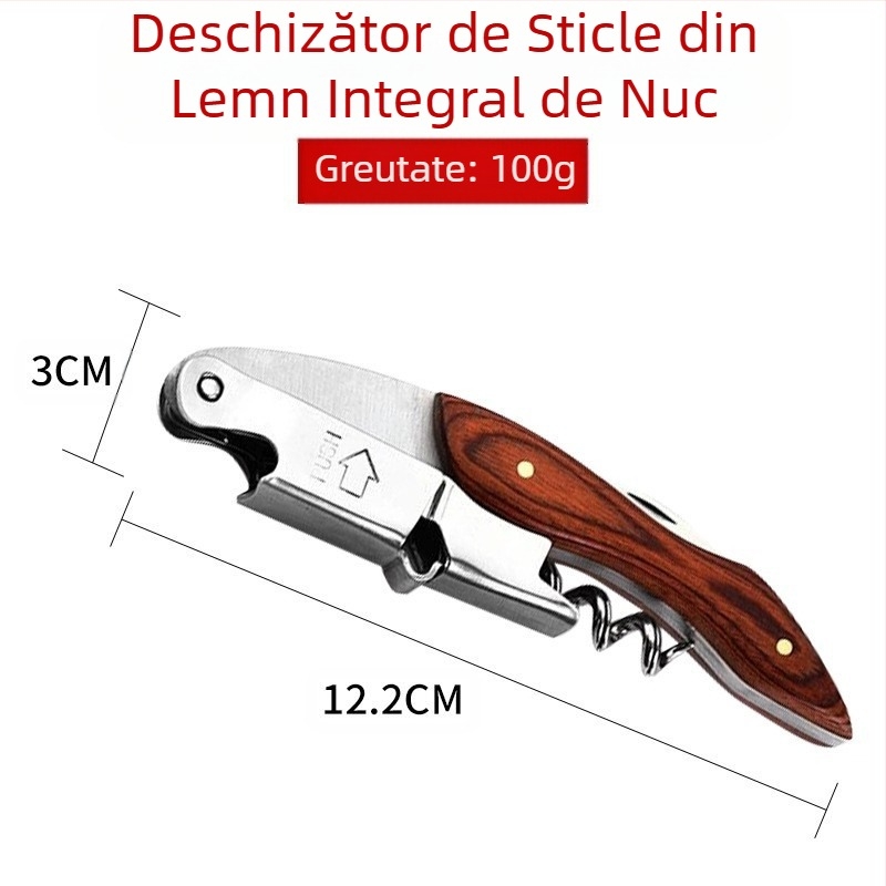 Deschizător de sticle multifuncțional pentru producător, bere, vin, oțel inoxidabil, deschizător de sticle de vin roșu, cuțit de vin, en-gros