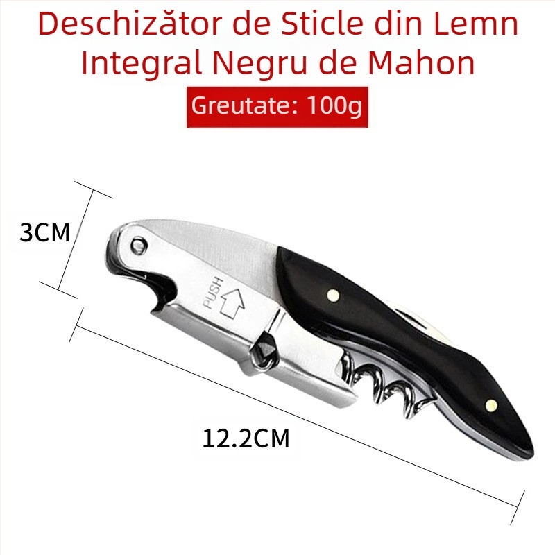 Deschizător de sticle multifuncțional pentru producător, bere, vin, oțel inoxidabil, deschizător de sticle de vin roșu, cuțit de vin, en-gros
