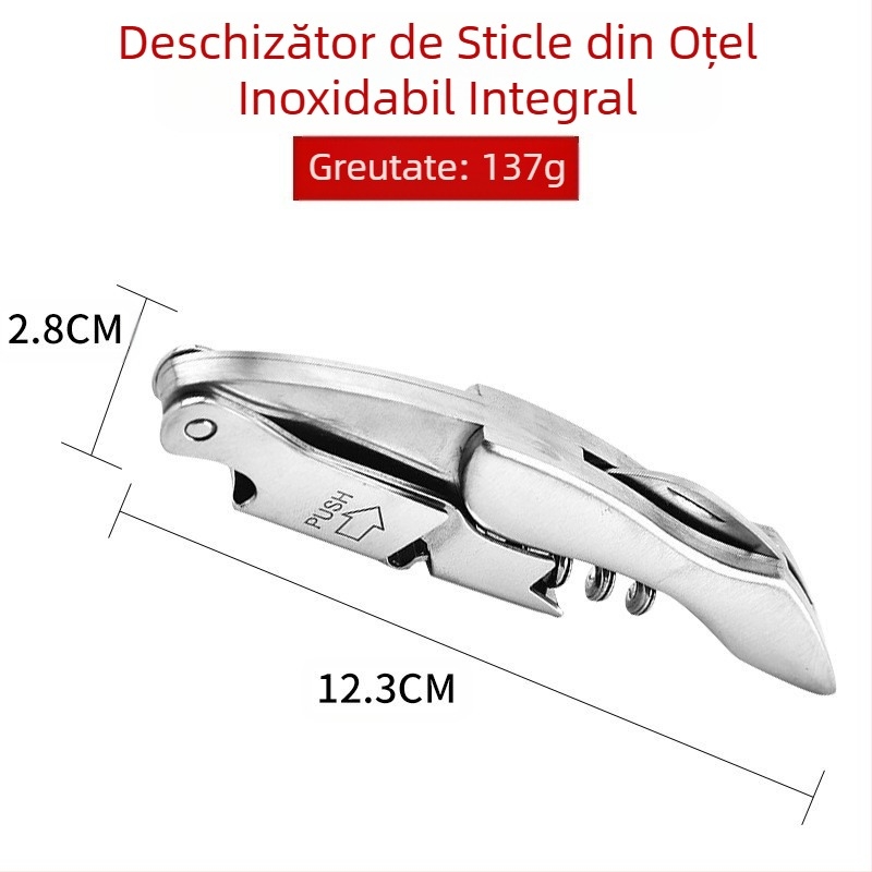 Deschizător de sticle multifuncțional pentru producător, bere, vin, oțel inoxidabil, deschizător de sticle de vin roșu, cuțit de vin, en-gros